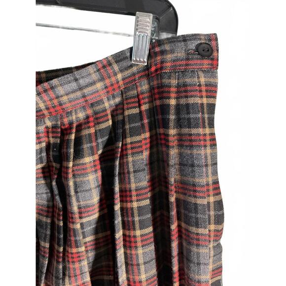 House Of Fraser Vintage Pleated Plaid Skirt Size 18 - Picture 5 of 7